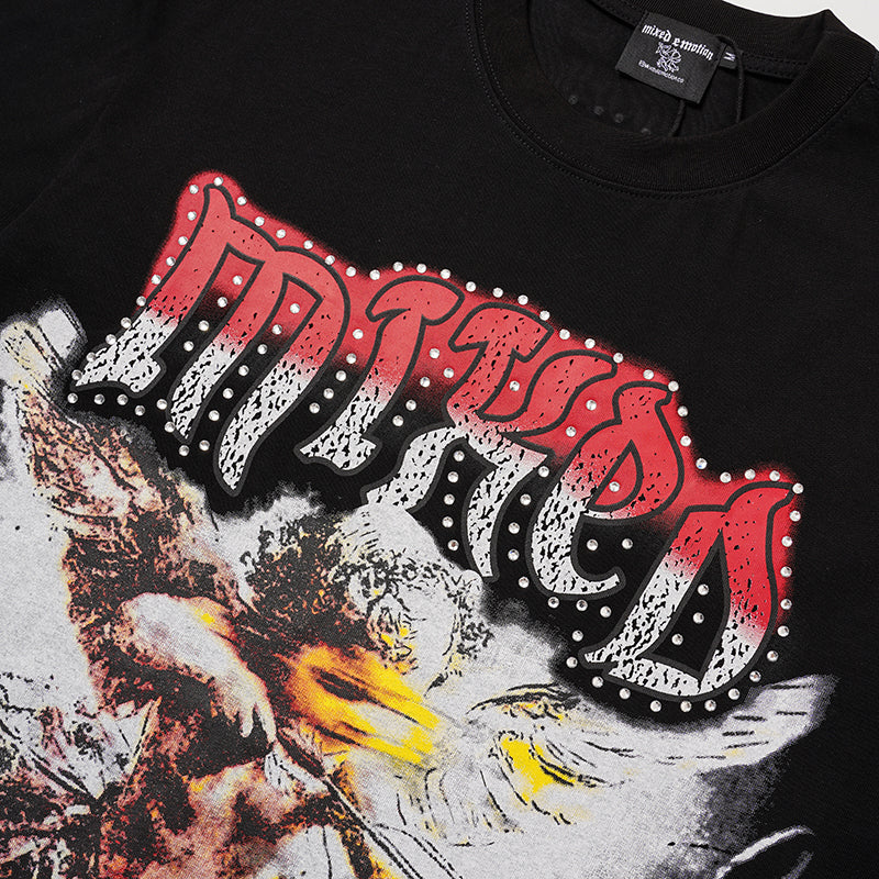 MIXED EMOTION Eagle Graphic Black T‑Shirt
