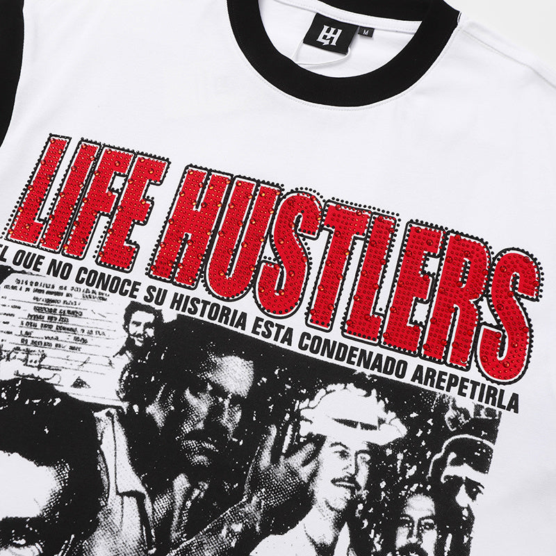 Life Hustlers Ringer Portrait Graphic Tee