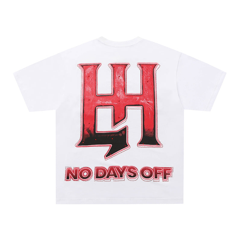 Life Hustlers Red Angel Graphic White T‑Shirt