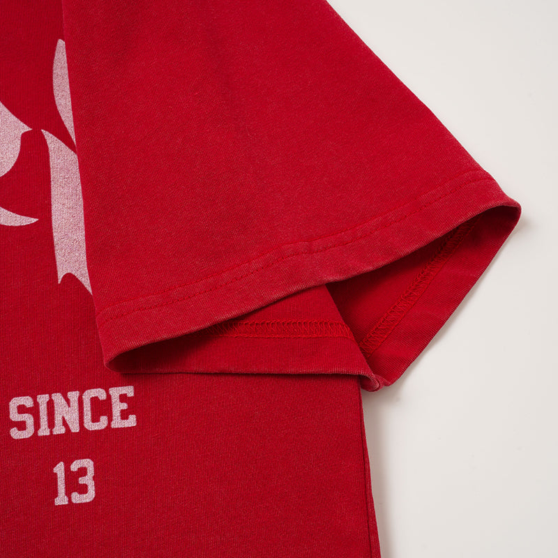 Godspeed Skull Print Red T‑Shirt