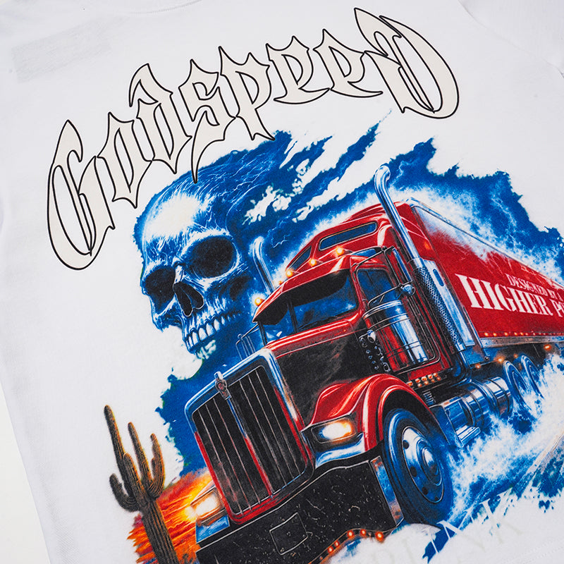 Godspeed Vintage Truck Skull Graphic T‑Shirt