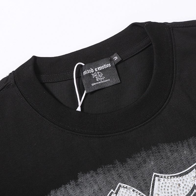 MIXED EMOTION Retro Portrait Graphic 2‑Color T‑Shirt