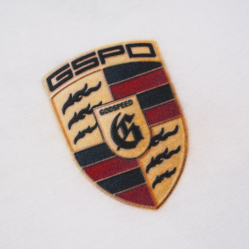 Godspeed White Badge Sticker‑Print T‑Shirt