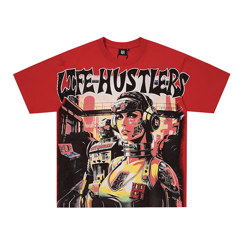 Life Hustlers Portrait Graphic 3‑Color T‑Shirt