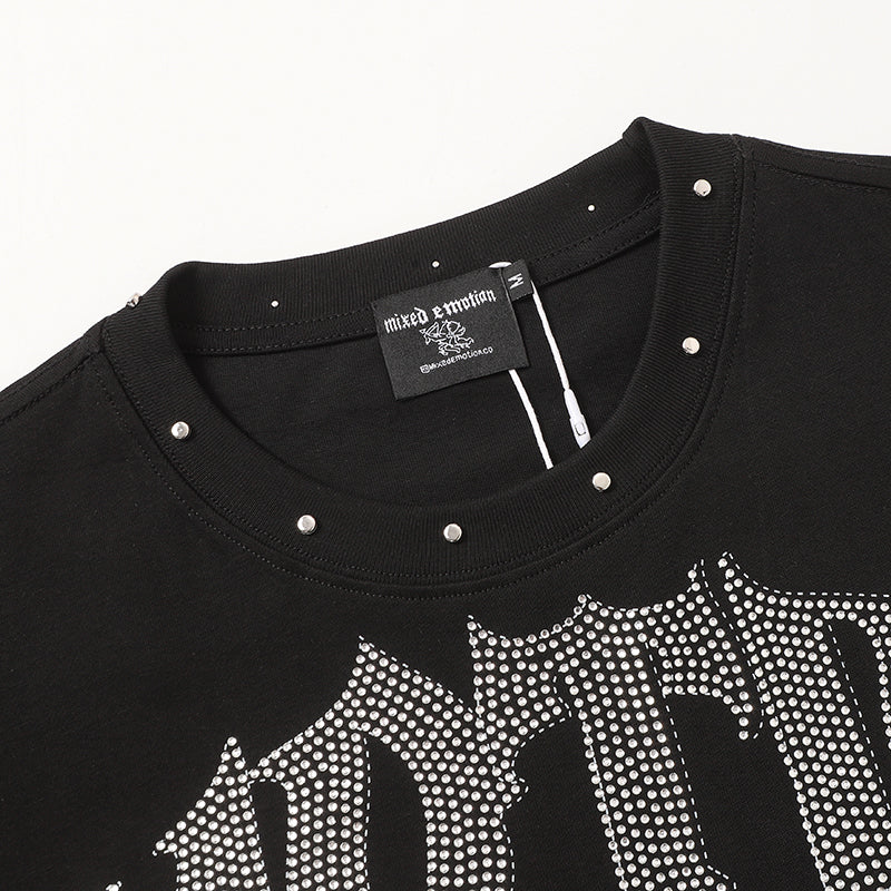 MIXED EMOTION Angel Rider Graphic Black T‑Shirt