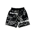Emotions Never Die Graffiti Print Sweat Shorts