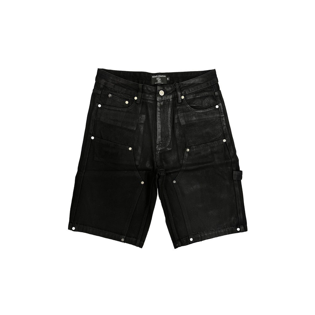 MIXED EMOTION Black Cargo Denim Shorts