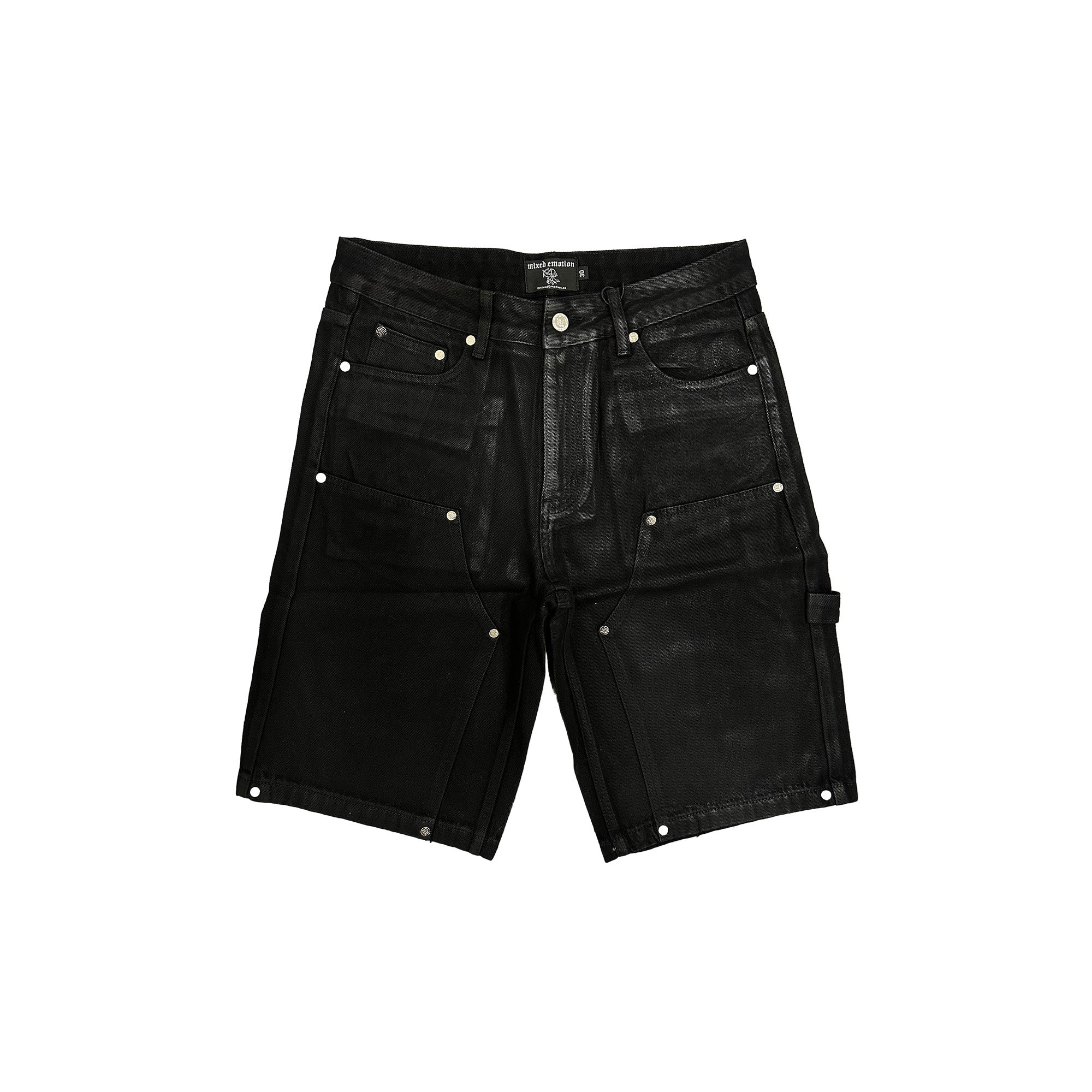 MIXED EMOTION Black Cargo Denim Shorts