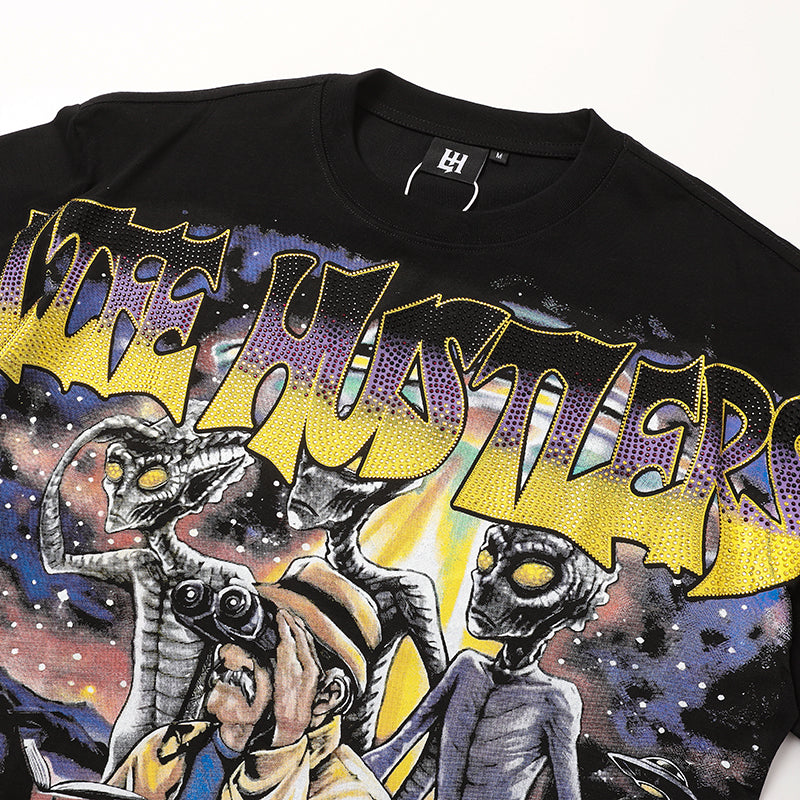 Life Hustlers Vintage Art Graphic Black T‑Shirt