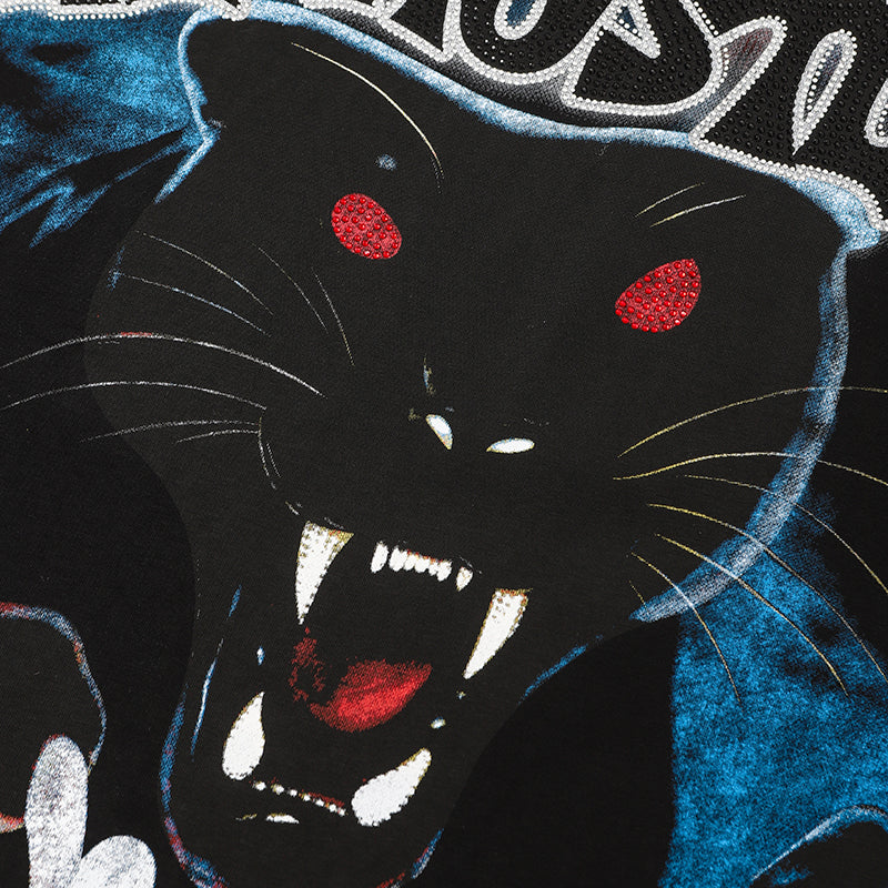 Life Hustlers Black Panther Graphic Black T‑Shirt
