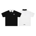 Godspeed Skull‑Laurel Two‑Tone Contrast Collar Polo Shirt