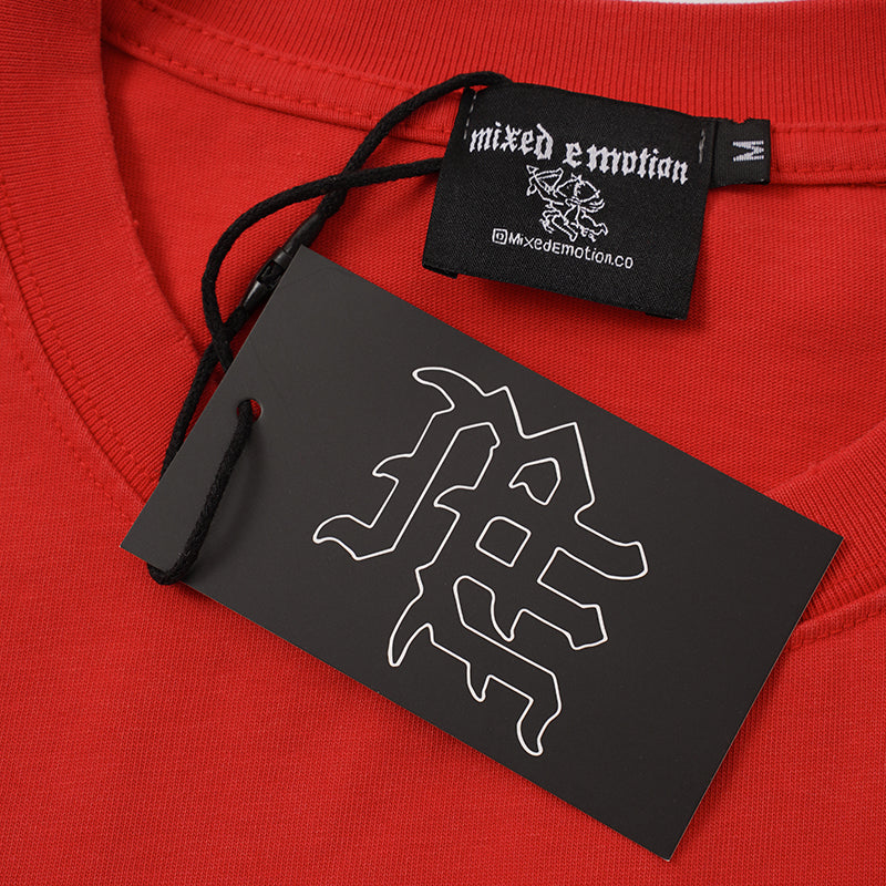 MIXED EMOTION Red Cross Graphic T‑Shirt