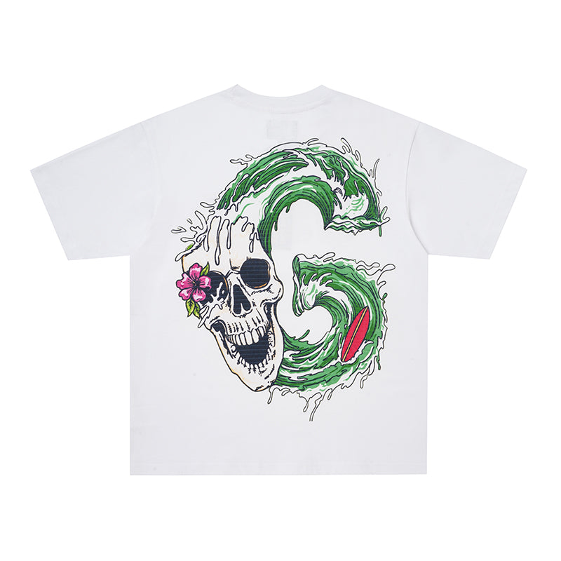 Godspeed Green Snake Skull Graphic T‑Shirt