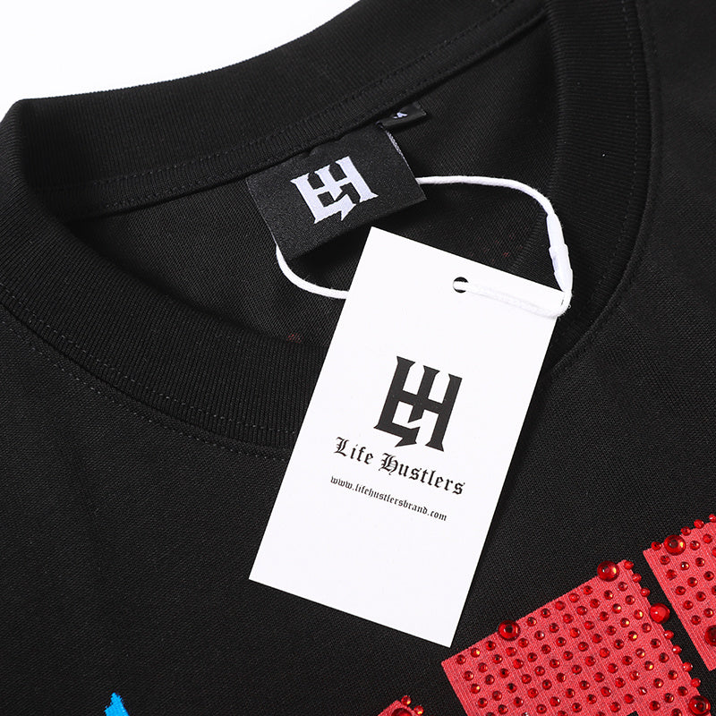 Life Hustlers Wrestler Graphic Black Tee