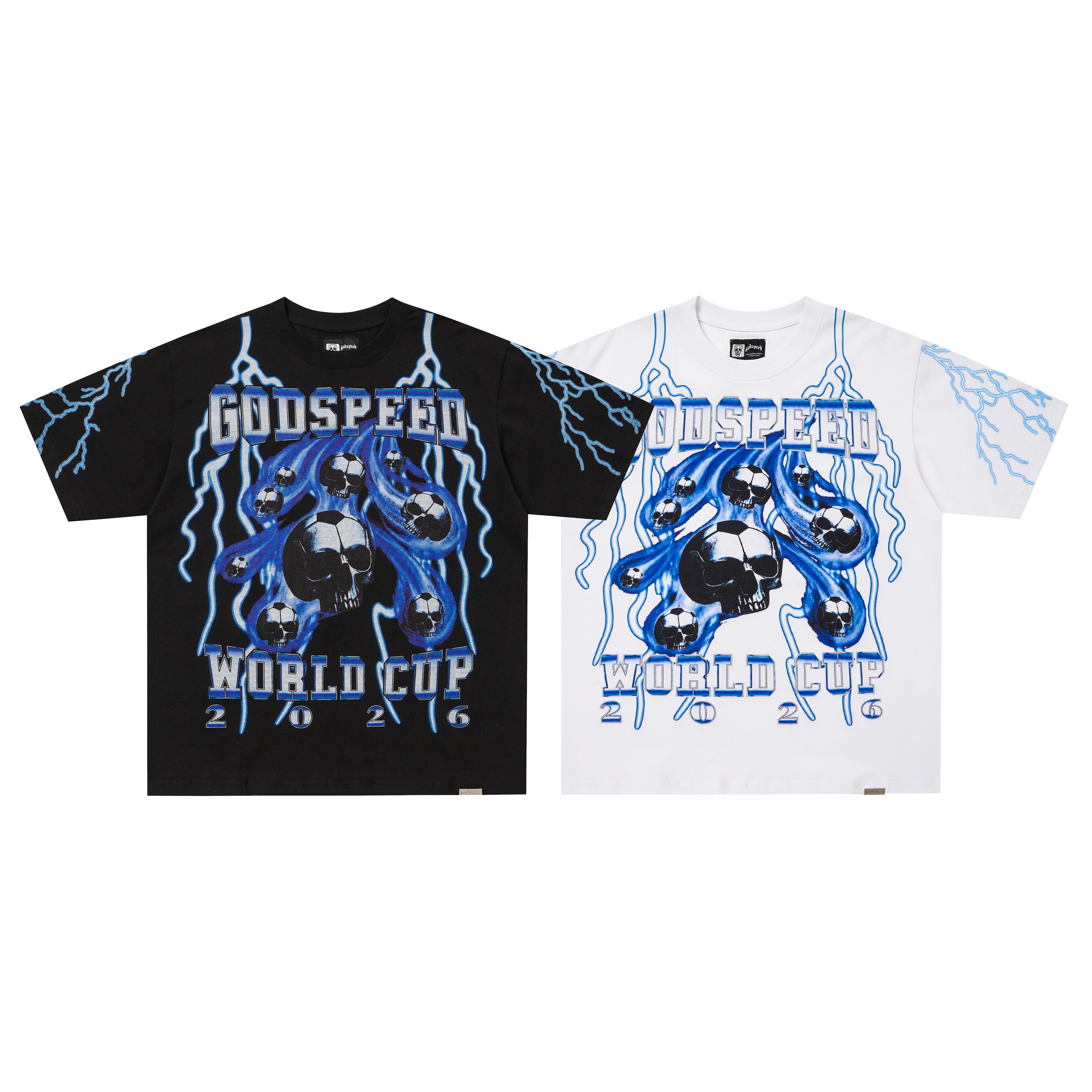 Godspeed Blue‑Skull Graphic T‑Shirt