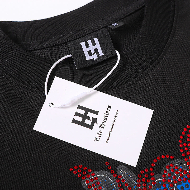 Life Hustlers Portrait Graphic Black Tee