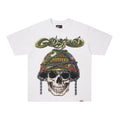 Godspeed Skull Helmet Graphic White T‑Shirt