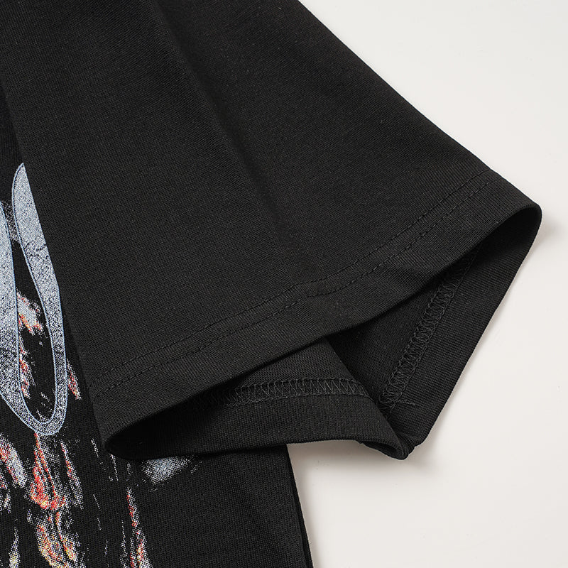 MIXED EMOTION Double‑Sided Graphic Black T‑Shirt