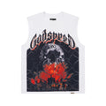 Godspeed Skull Graphic White Tank Top