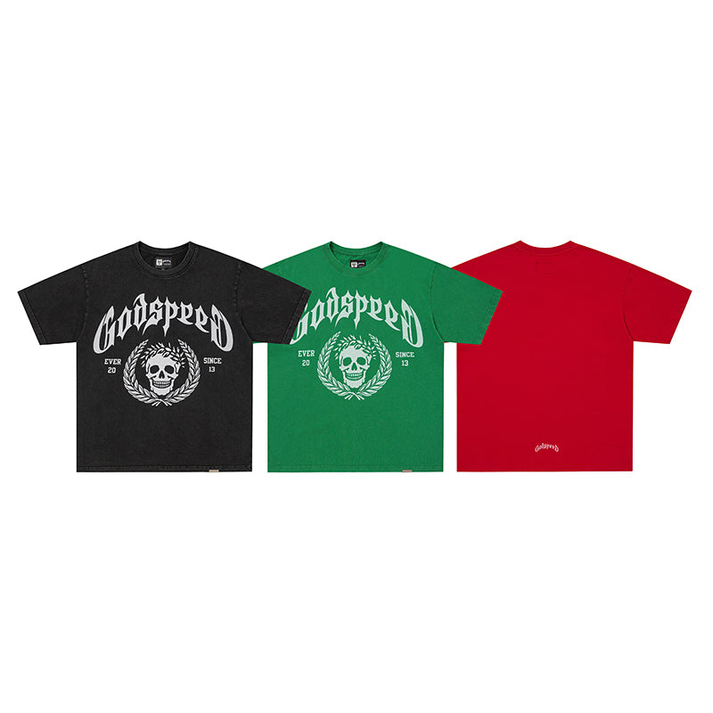 Godspeed Skull Graphic Short Sleeve T‑Shirt