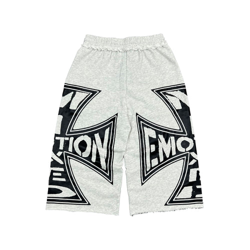 Emotions Never Die Big Graphic Print Sweat Shorts