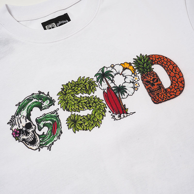 Godspeed Green Snake Skull Graphic T‑Shirt