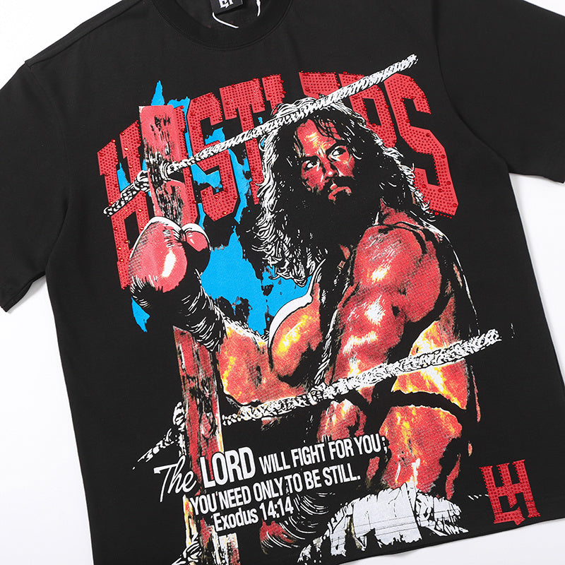 Life Hustlers Wrestler Graphic Black Tee