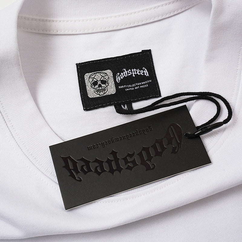 Godspeed White Badge Sticker‑Print T‑Shirt