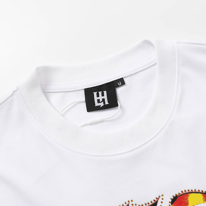 Life Hustlers Fire Angel Graphic White Tee