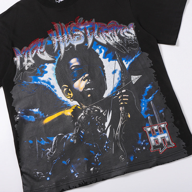 Life Hustlers Portrait Graphic Black Tee
