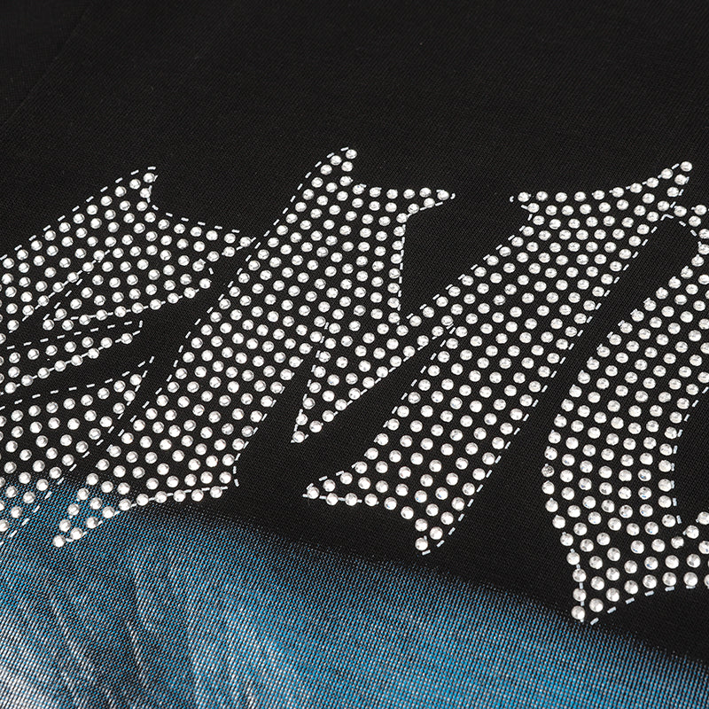 MIXED EMOTION Angel Rider Graphic Black T‑Shirt