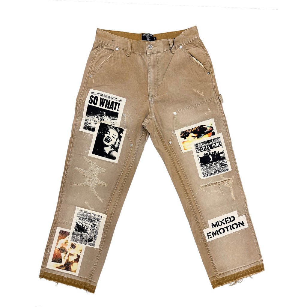 MIXED EMOTION Vintage Patchwork Baggy Pants