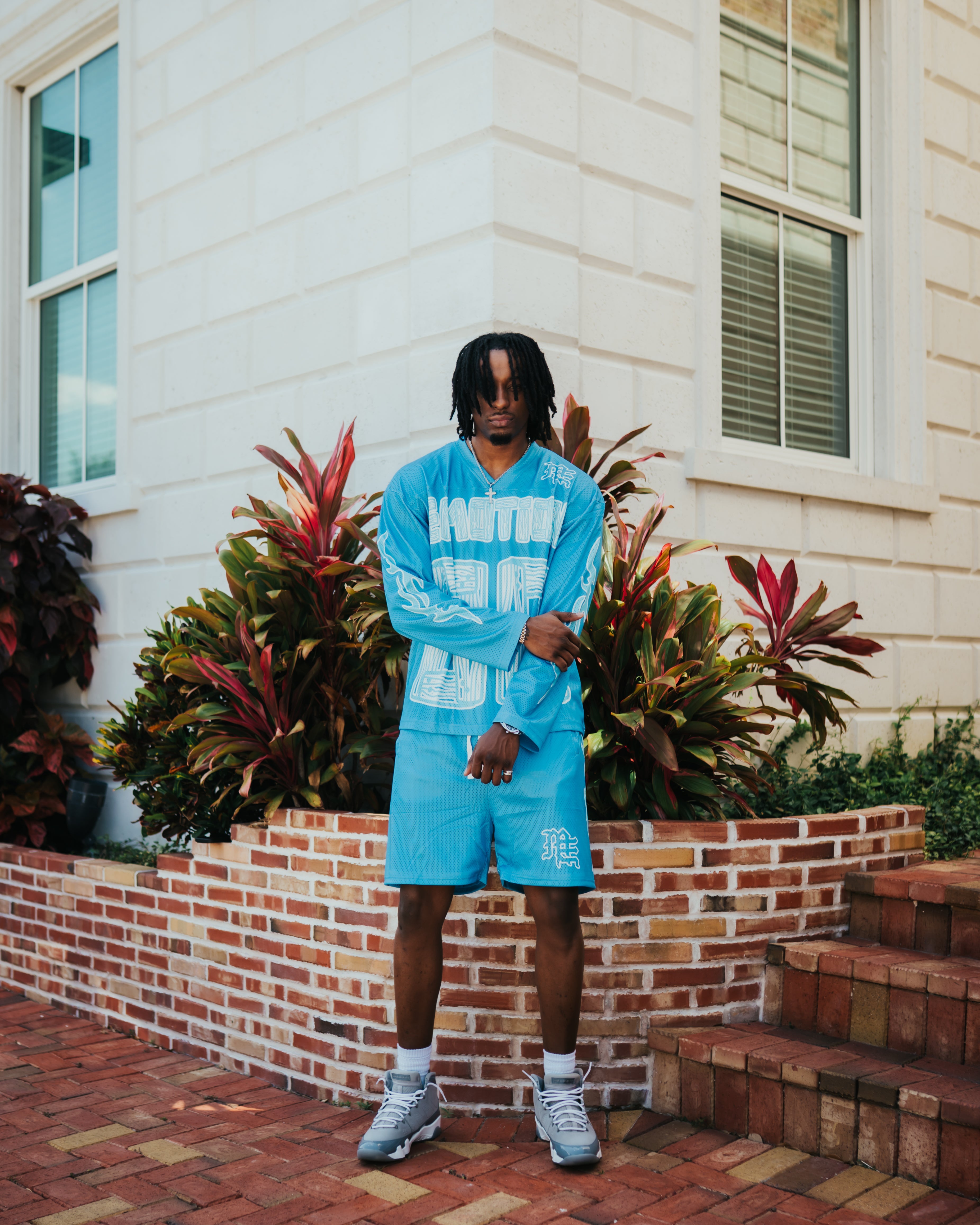 MIXED EMOTION Graphic Mesh Shorts