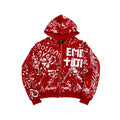 MIXED EMOTION Graffiti Print Zip‑Up Hoodie