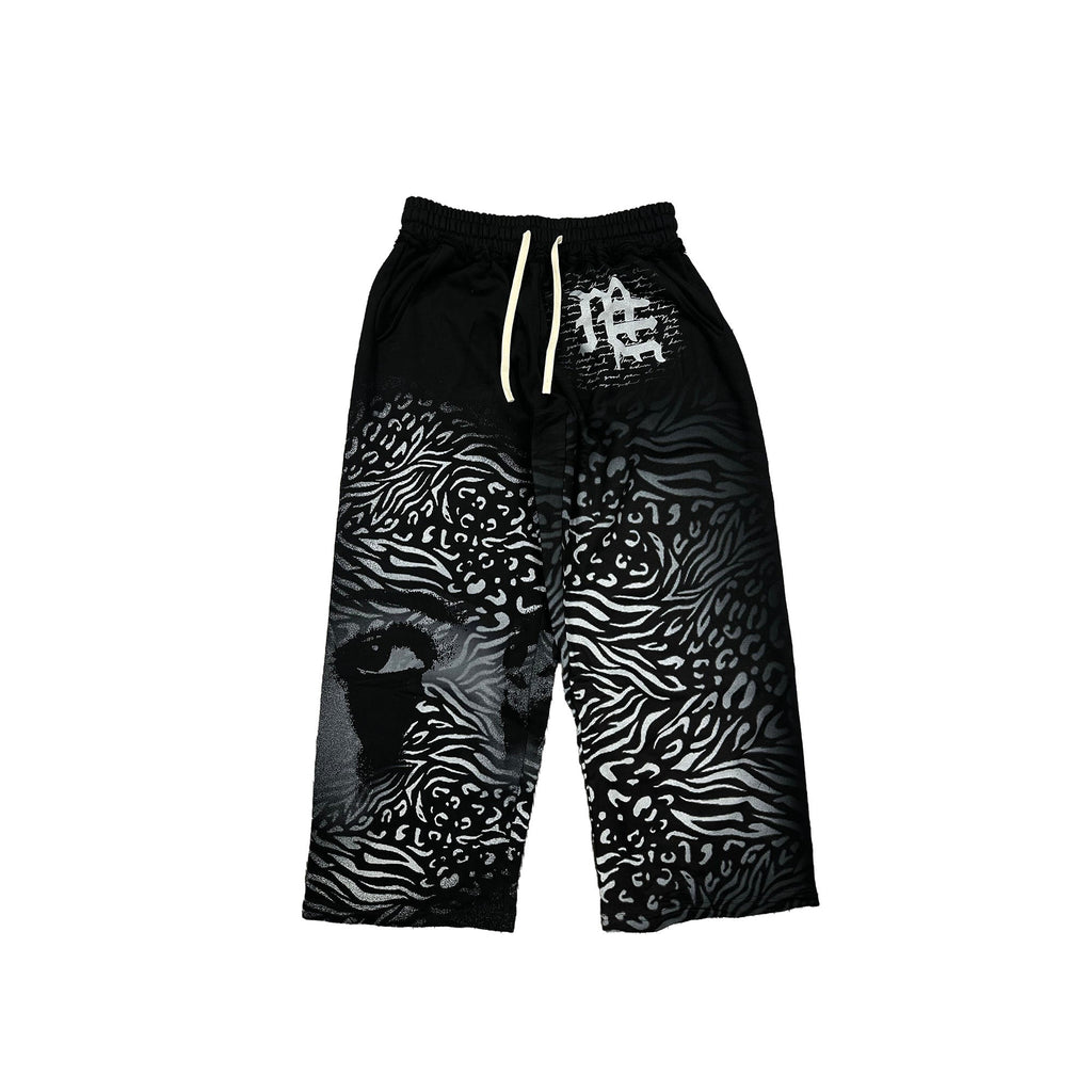 MIXED EMOTION Abstract Graphic Print Casual Pants