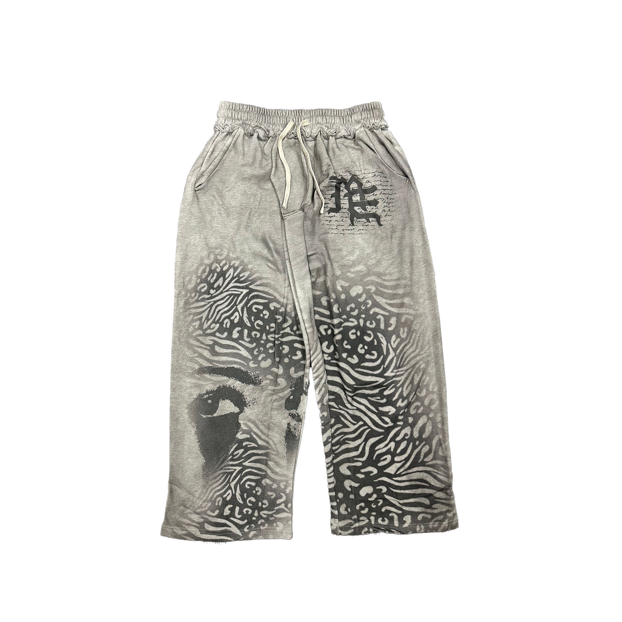 MIXED EMOTION Full‑Print Graphic Casual Pants