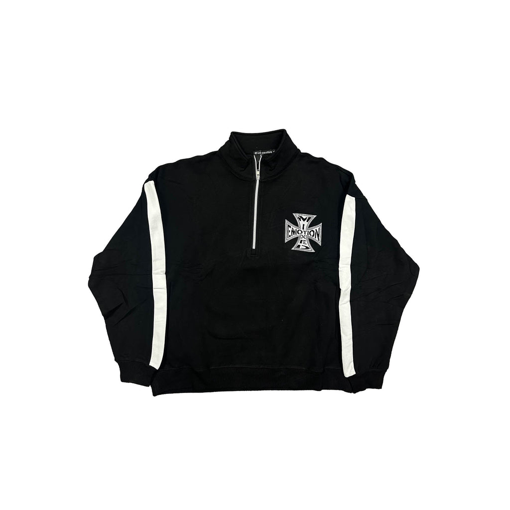 MIXED EMOTION Cross Logo Quarter‑Zip Sweatshirt