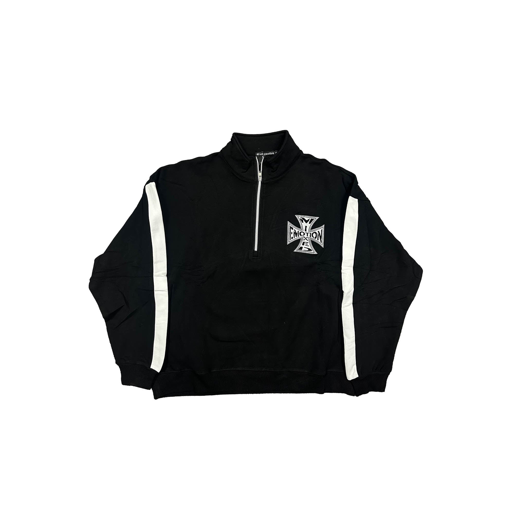 MIXED EMOTION Cross Logo Quarter‑Zip Sweatshirt