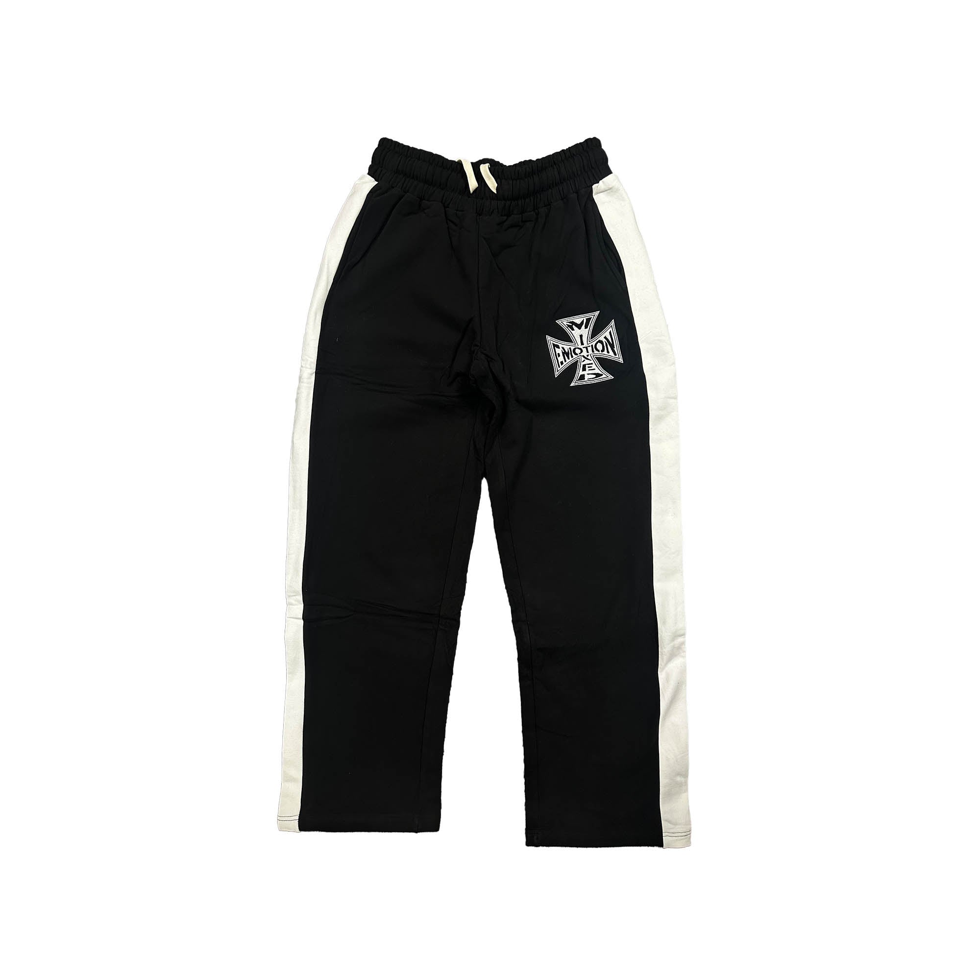 MIXED EMOTION Cross Logo Side‑Stripe Track Pants