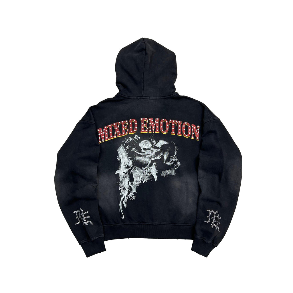 MIXED EMOTION Fallen Beauty Vintage Zip‑Up Hoodie