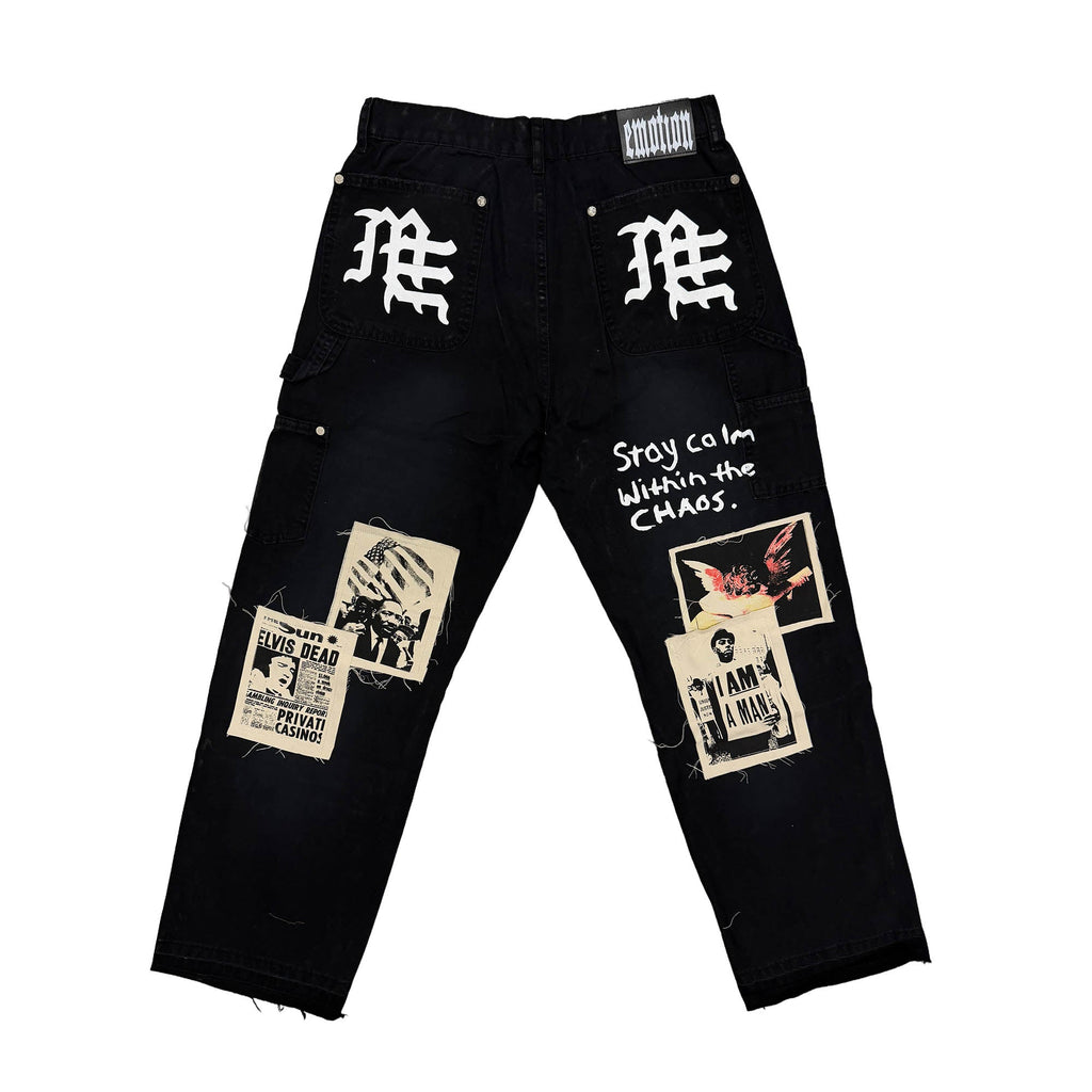 MIXED EMOTION Patchwork Baggy Jeans