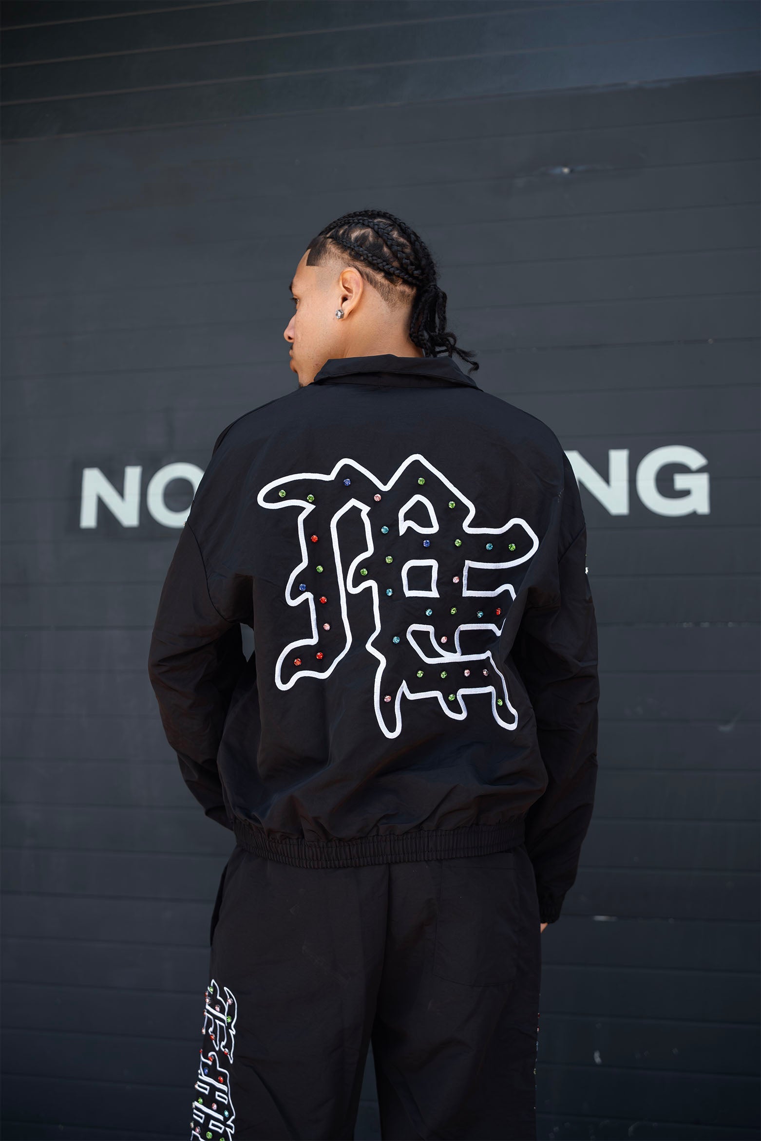 MIXED EMOTION Rhinestone Zip‑Up Jacket