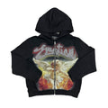 MIXED EMOTION Vintage Angel Rhinestone Zip‑Up Hoodie