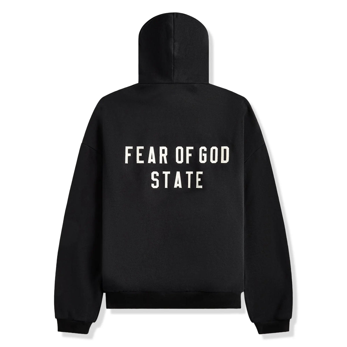 Fear Of God Essentials Heavy Fleece Black Zip-Up Hoodie (FW24)