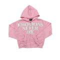 Emotions Never Die Rhinestone Letter Zip‑Up Hoodie